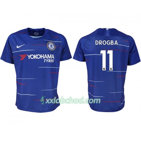 Fotbalové dresy Chelsea DROGBA 11 Domácí Dres 2018/19 Krátký Rukáv